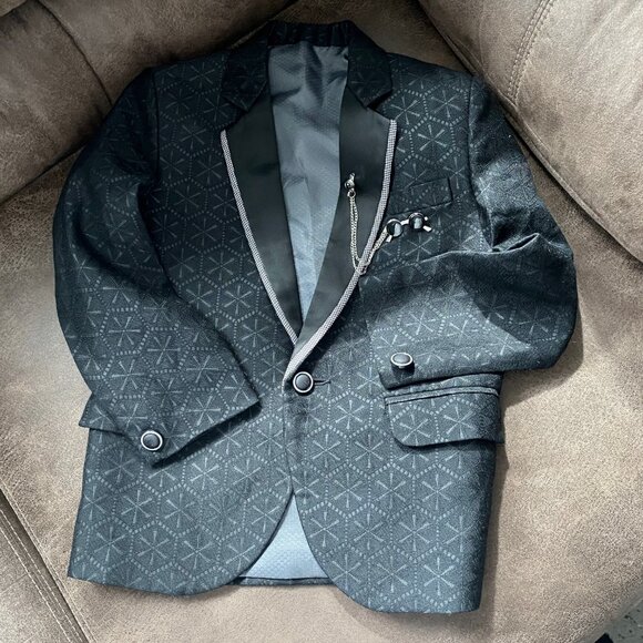 Boys Jisaan Made in India Special Occasion Embroidered Cotton Lined Blazer 4 - Picture 1 of 6